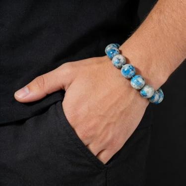 Imagem de Pulseiras elásticas para mulheres, homens, olho de tigre natural, lápis-lazúli, contas de cristal, pulseiras elásticas para alegria, felicidade, prazer, joias empilháveis para homens, pulseiras