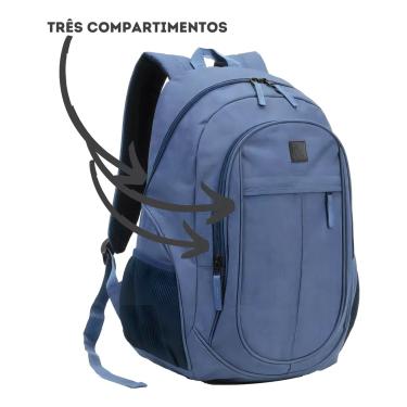 Imagem de Mochila escolar Denlex MCJDL cor cinza-escuro design lisa 25L