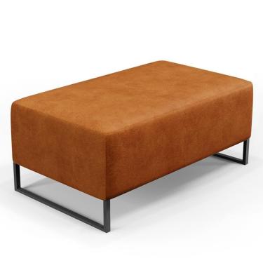 Imagem de Puff Decorativo Para Sala De Estar Cléo W01 Base De Ferro 90 Cm Couríssimo Canela - Lyam Decor