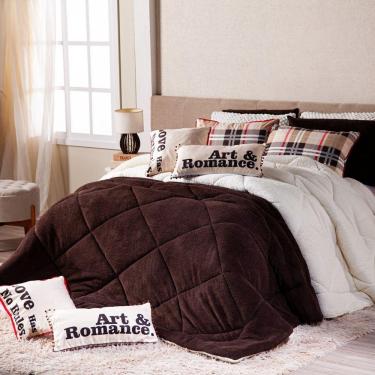 Imagem de Coberdrom Tabaco + Almofadas King 5Pçs DuplaFace E Manta