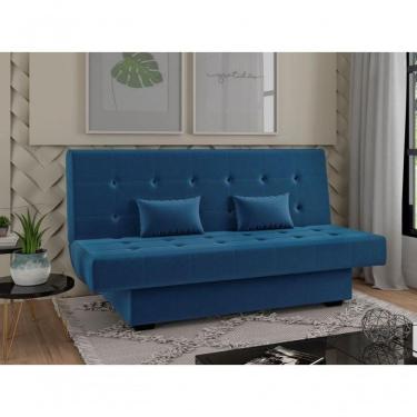 Imagem de Sofá Cama Casal 3 Lugares Laila - Veludo Turkey Petroleo
