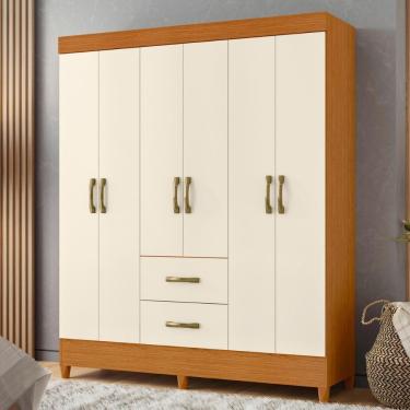 Imagem de Guarda Roupa 6 Portas Roma Cinamomo Off White