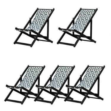 Imagem de Kit 5 Espreguiçadeiras Dobrável Black Sb-triang Preto