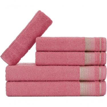 Imagem de Jogo De Toalhas Luxury Soft Beka Banho + Rosto + 1 Piso Luxo Rosê