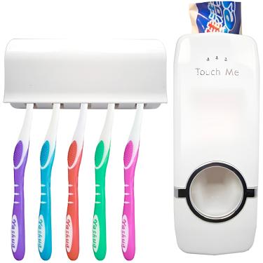 Imagem de Dispenser Suporte Dosador Porta Escova Pasta Banheiro