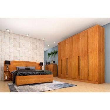 Imagem de Guarda Roupa Sevilla Casal 6 Portas 8 Gavetas Tcil Móveis, CINAMOMO