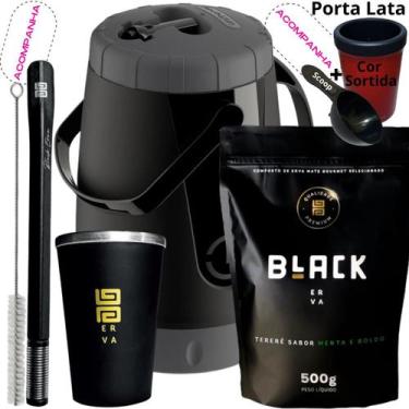 Imagem de Kit Completo Tereré Garrafa Pávia + Black Erva Mate + Copo Térmico de 