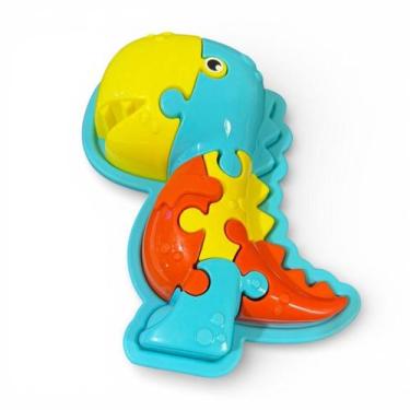 Imagem de Brinquedo Quebra Cabeça Dinossauro 7 Pç Colorido 3D - Usual Brinquedos