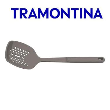 Imagem de Escumadeira Tramontina Softta em Silicone Cinza