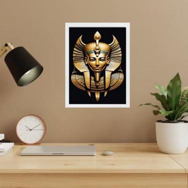 Imagem de Quadro Decorativo Faraó Egípcio 45X34Cm - Com Vidro