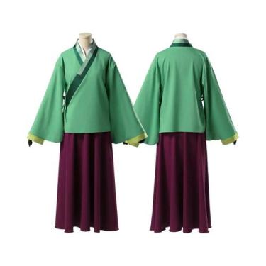 Imagem de Peruca E Saia Elástica De Fibra Sintética Verde Maomao Para Cosplay, R