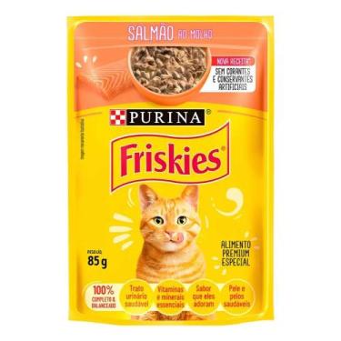 Imagem de Sachê Nestlé Purina Friskies Gatos Adultos Salmão ao Molho 85g