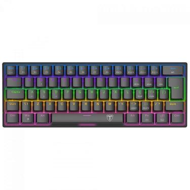 Imagem de Teclado Mecânico Gamer T-Dagger Arena, Rainbow, Switch Brown, 60%, ABNT2, Preto - Preto - Unissex -Unissex
