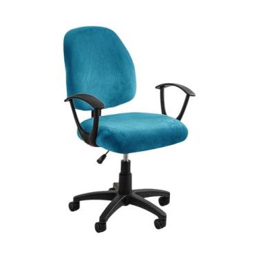 Imagem de Capa De Cadeira De Escritório Em Veludo Elástico Rotativa Universal 2 