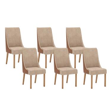 Imagem de Kit 6 Cadeiras Sala Jantar Ivy 6 Un Nature/Courano/Caramelo/Creme - Henn