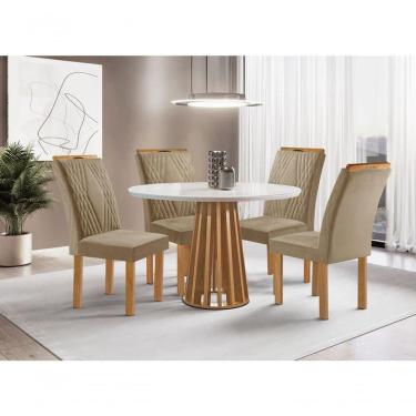 Imagem de Sala De Jantar 4 Cadeiras C Vidro 1,0m - Dublin - Sky Móveis