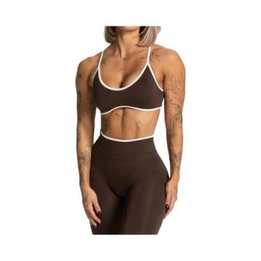 Imagem de Sutiã Esportivo Feminino Sem Costas, Cor Sólida, Respirável, Para Yoga