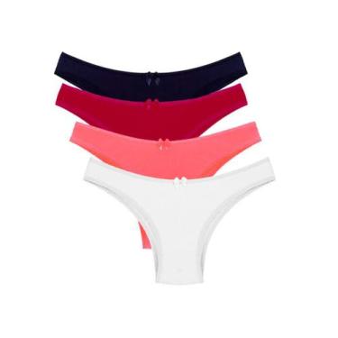 Imagem de Kit 4 Calcinha Tanga Em Microfibra com Forro de Algodao Lingerie Luxo 