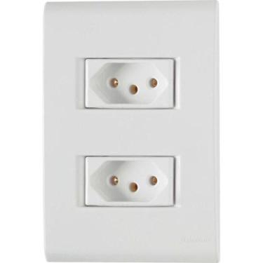 Imagem de Conjunto Liz Branco 4x2 com 2 Tomadas 2p+t de 20 Ampères E 250 Volts 5