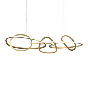 Imagem de Lustre Pendente Nordecor Jeda 2710 Ouro Champagne Led Bivolt