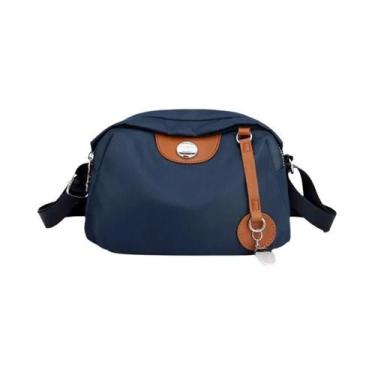 Imagem de Bolsa de Ombro Feminina Grande - Nylon Impermeável e Resistente, Azul 