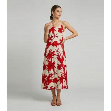 Imagem de Vestido Midi Com Alças Finas Infinita Cor Vermelho, G, Vermelho