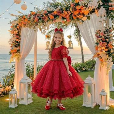 Imagem de Vestido Bella Child Laize Vermelho Modelo 2 - Belli Kids, Vermelho, 4