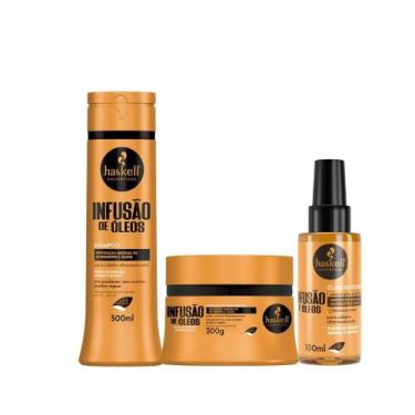 Imagem de Kit Haskell Infusão de Óleos Shampoo 300ml + Máscara 300g + Sérum  Nut