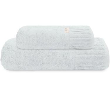 Imagem de Kit Jogo De Toalhas Camesa 2 Peças Banhão e Rosto Velour 100% Algodão 