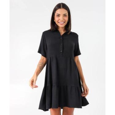 Imagem de Vestido Feminino Manga Curta Marisa Preto-58281, Preto, P