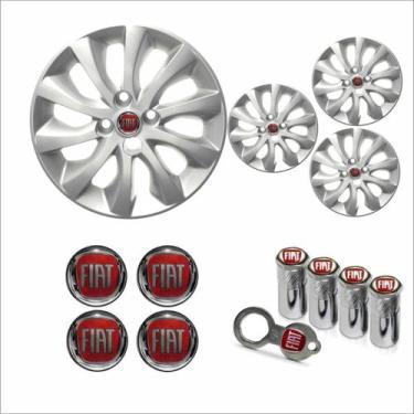 Imagem de Jogo Calota Aro 15 Idea 2014 à 2016 Fiat + Emblema Resinado + Tampa Ve