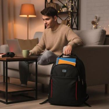 Imagem de Mochila Reforçada para Notebook 15,6'' Escolar Faculdade com Múltiplos