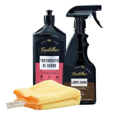Imagem de Kit limpa couro + tratamento de couro cadillac +pano cadilac