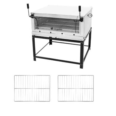 Imagem de Forno Gás Industrial Com Pedra Refratária Roma Inox 90 Firi90 + 2 Grades Extras - Venâncio
