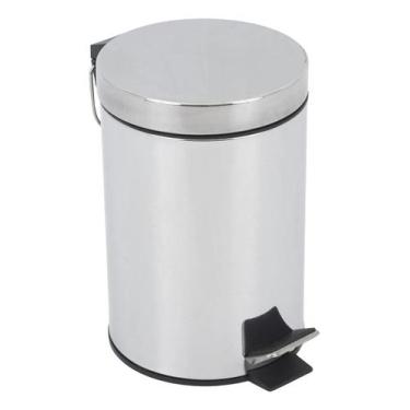 Imagem de Lixeira Banheiro Prata 3l 26x17cm Inox - Brazil Home Living