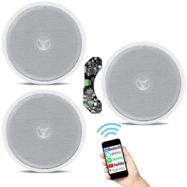 Imagem de Amplificador Bluetooth Som Ambiente + 3 Caixas Teto Embutir - Le Son