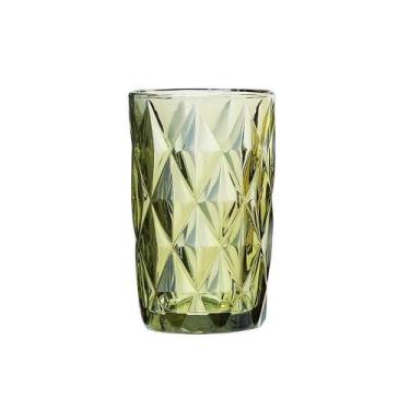 Imagem de Copo Para água Vidro Diamante Verde Class Home 350ml