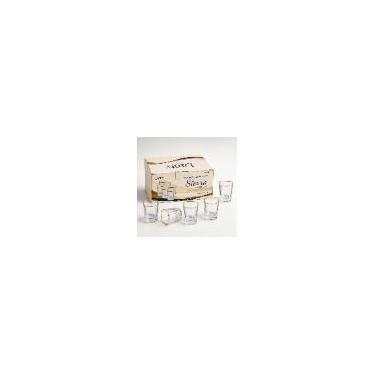 Imagem de Kit Jogo de Copos para Shot Dose Borda de Ouro 6 Peças 50 ml - KEH128,