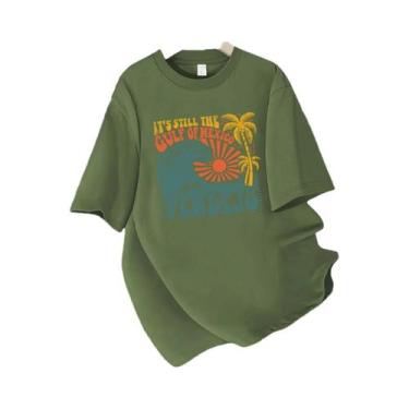 Imagem de Camiseta De Algodão Feminina De Verão, Solta, Com Decote Redondo, Conf