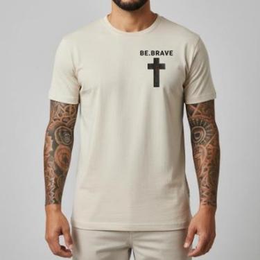 Imagem de Camiseta Masculina Estampa Frontal Algodão Manga Curta Slim Fit Streetwear Casual Premi...