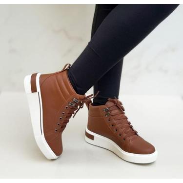 Imagem de Bota Coturno Feminina Caramelo Casual - Sobressalto, 35