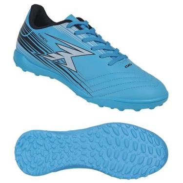 Imagem de Chuteira Society OXN Track Infantil -, Ciano_branco_preto, 33