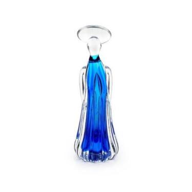Imagem de Anjo Em Cristal Murano Água Marinha - São Marcos