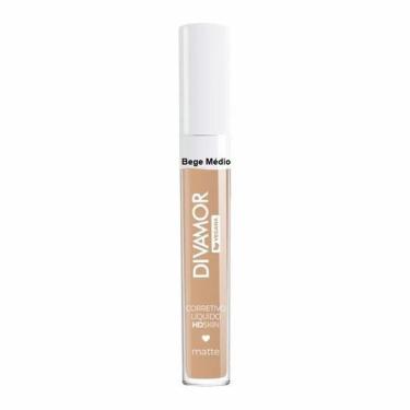 Imagem de Corretivo Líquido HD Skin Efeito Matte Divamor, 8-Bege Médio