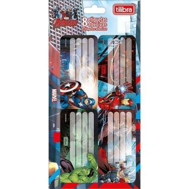 Imagem de Etiqueta Escolar Tilibra Avengers Papel Adesivo 100x208MM com 8 Unidad