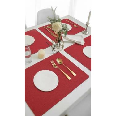Imagem de Jogo Americano PVC Impermeável 8 Peças Vermelho - Congratulations Stor