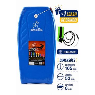 Imagem de Prancha Bodyboard Surf Radical 105x52x6cm EPS Alta Flutuação + Leash d