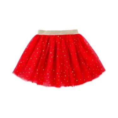Imagem de Saia Mini Tutu De Algodão Com Renda Para Meninas, Com Estrelas E Glitt