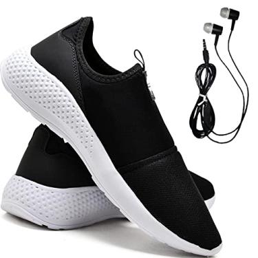 Imagem de Tênis Sapatilha + Fone - Preto+branco - 35