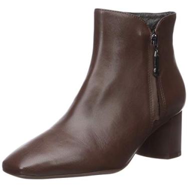 Imagem de Marc Joseph New York Bota feminina de couro luxuosa no tornozelo com zíper, Nappa marrom, 5.5